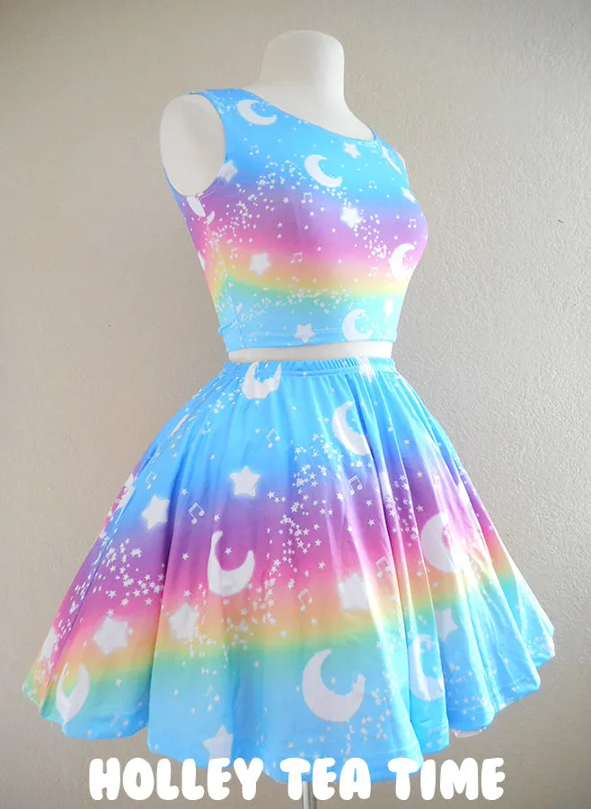 Magical Fairy Time - Rainbow Sunny Day Skater Skirt [Made To Order]