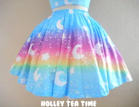 Magical Fairy Time - Rainbow Sunny Day Skater Skirt [Made To Order]