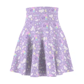 Magical sky shooting star cuties women's skater skirt - purple
