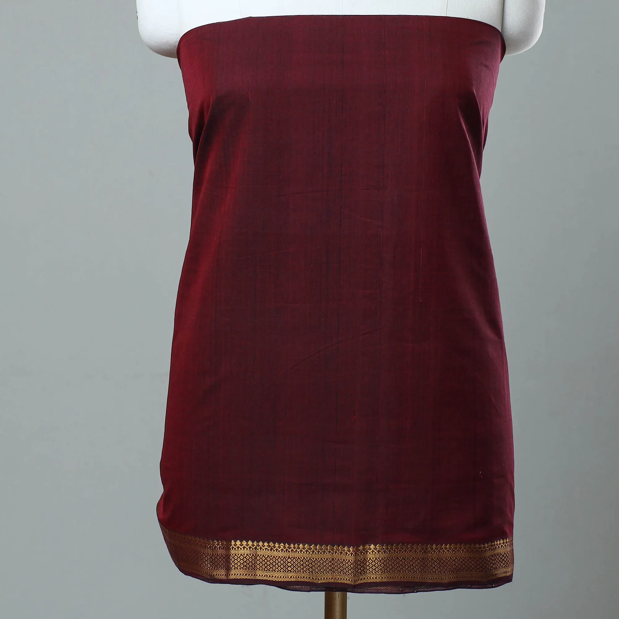 Maroon - 3pc Handloom Cotton Mangalagiri Dress Material 27