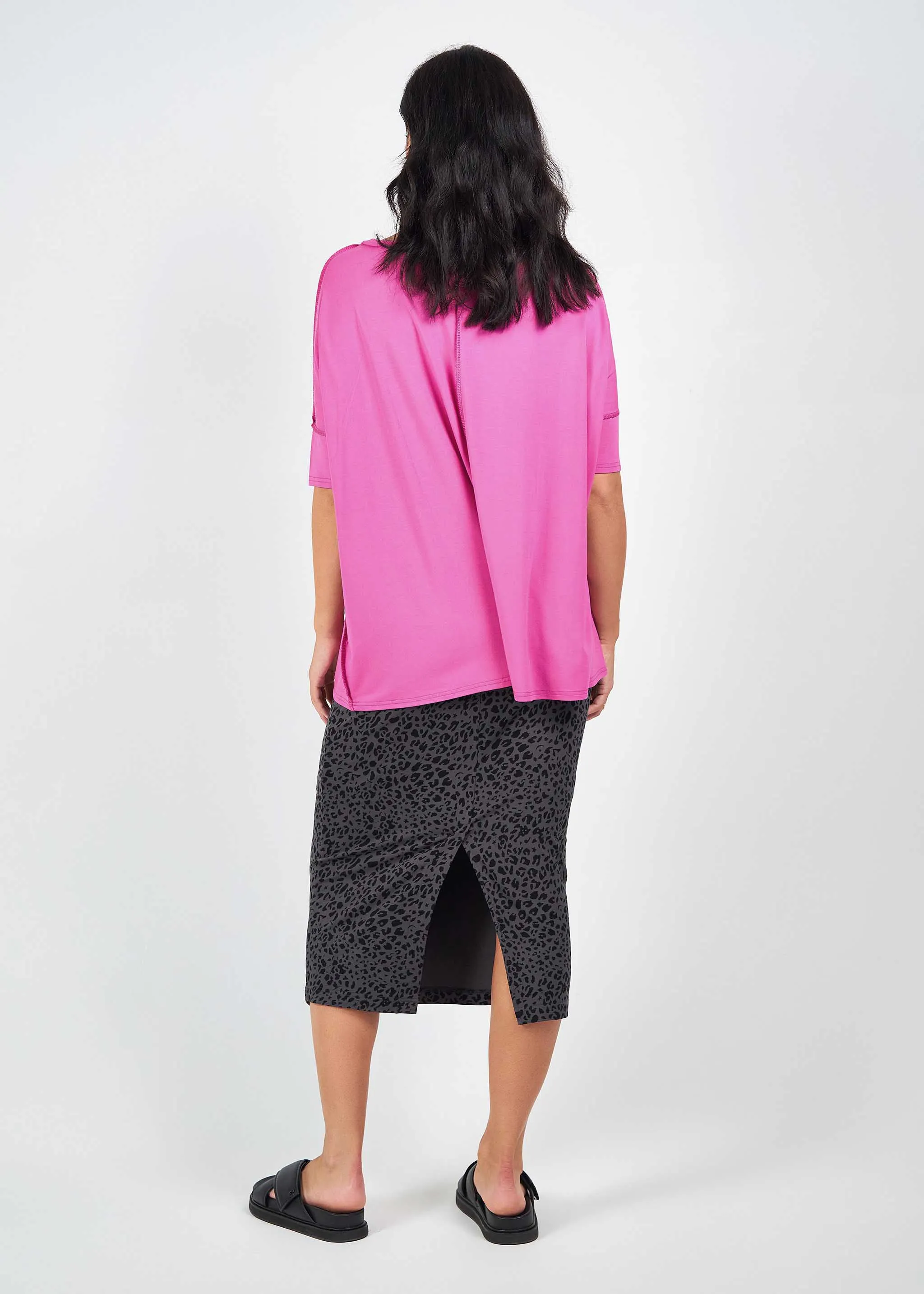Maxi Bamboo Whitney Tube Skirt - Steel Leopard