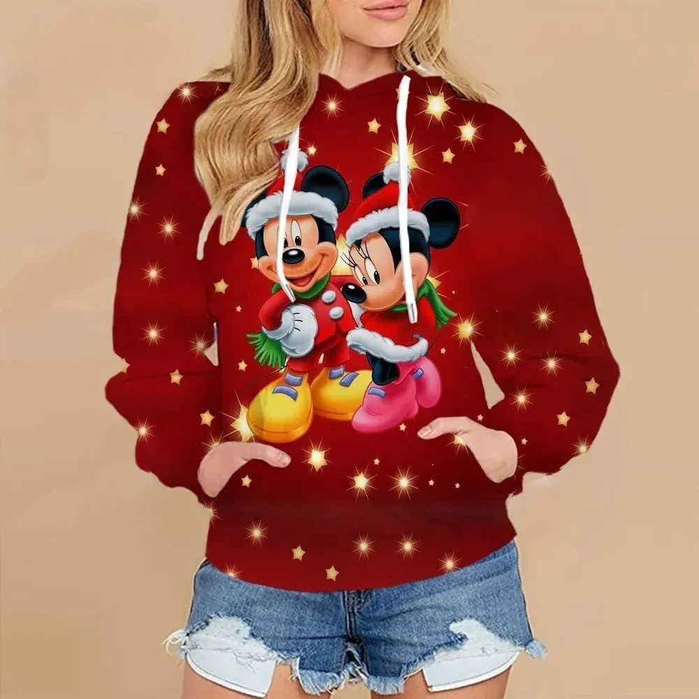 Mickey Mouse Printed Casual Christmas Hoodie