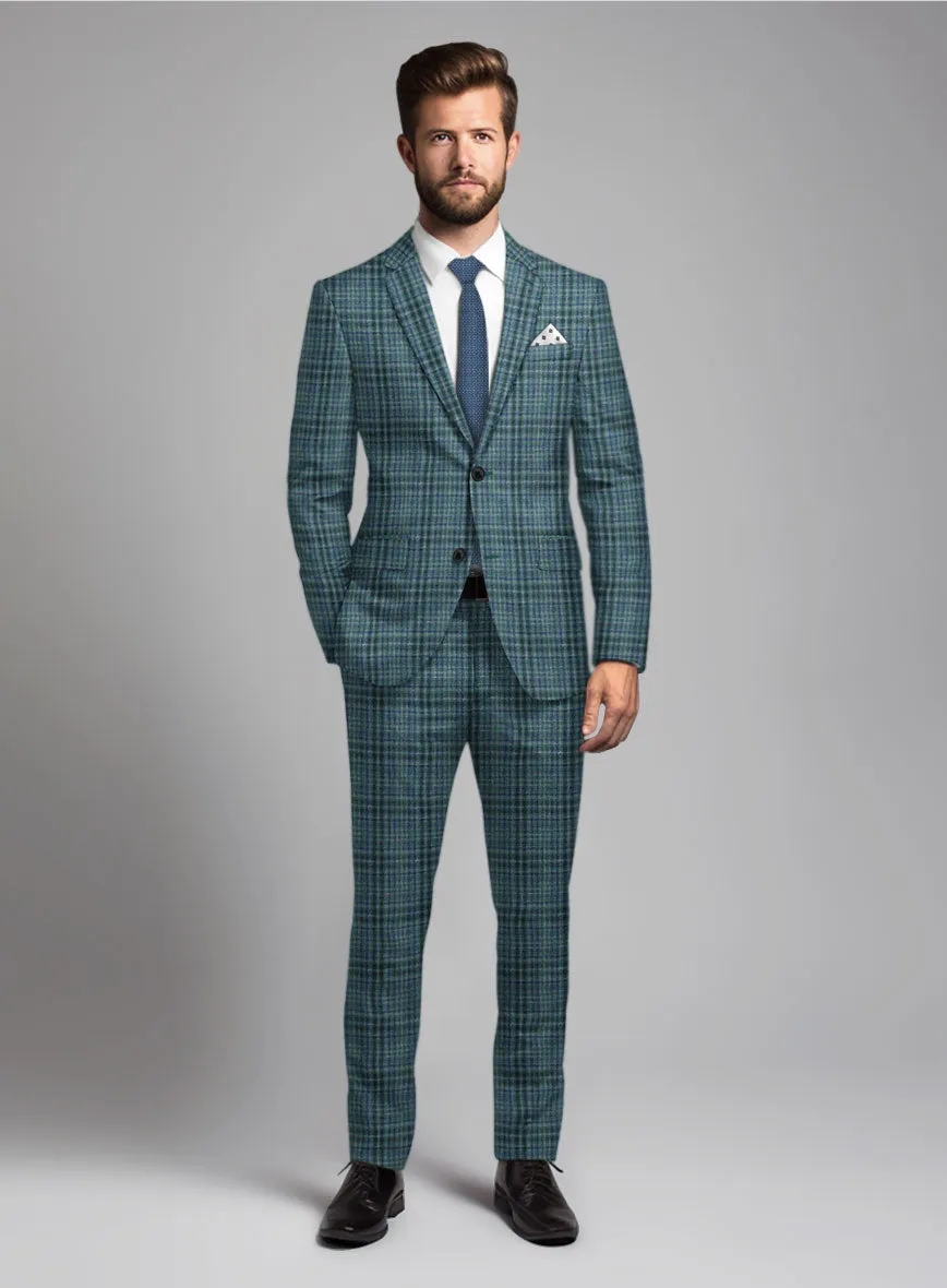 Noble Lucinda Check Wool Silk Linen Suit