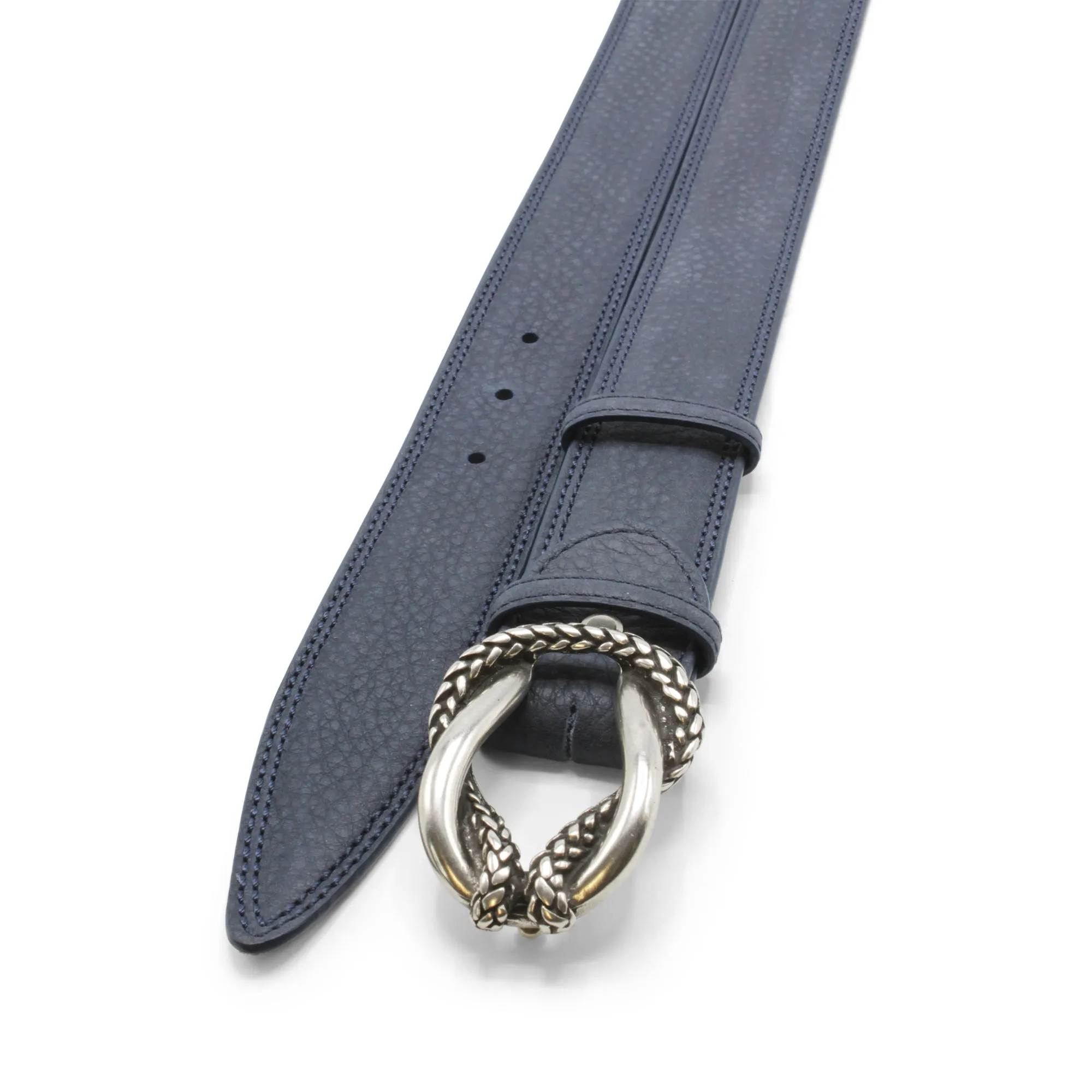 Ocean Blue Mottled Nubuck Reef Knot Belt