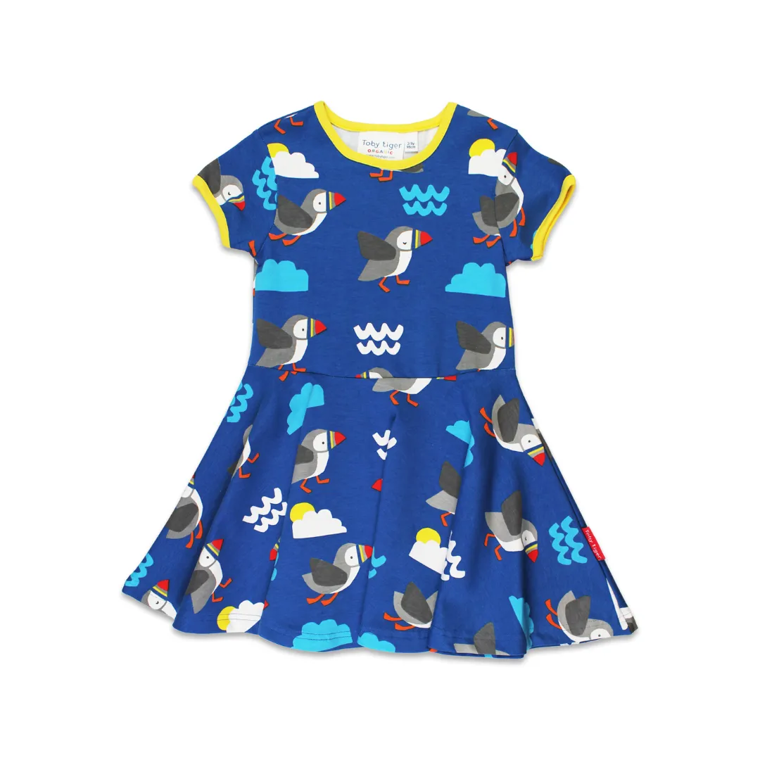 Organic Puffin Print Skater Dress