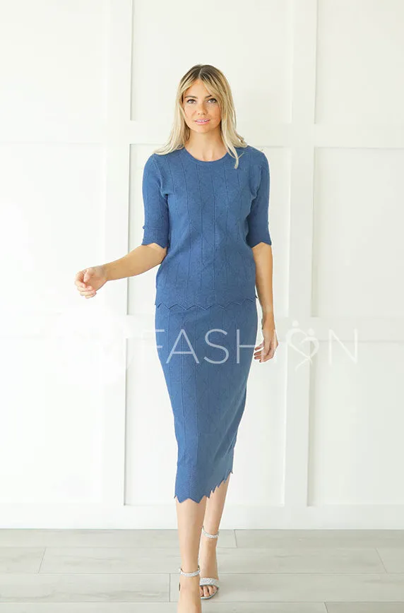 Paris Indigo Blue Sweater Set - FINAL SALE - Maternity Friendly