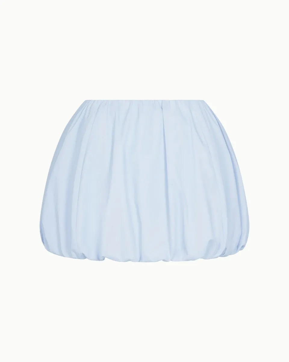 Poplin Bubble Mini Skirt | Ice Blue