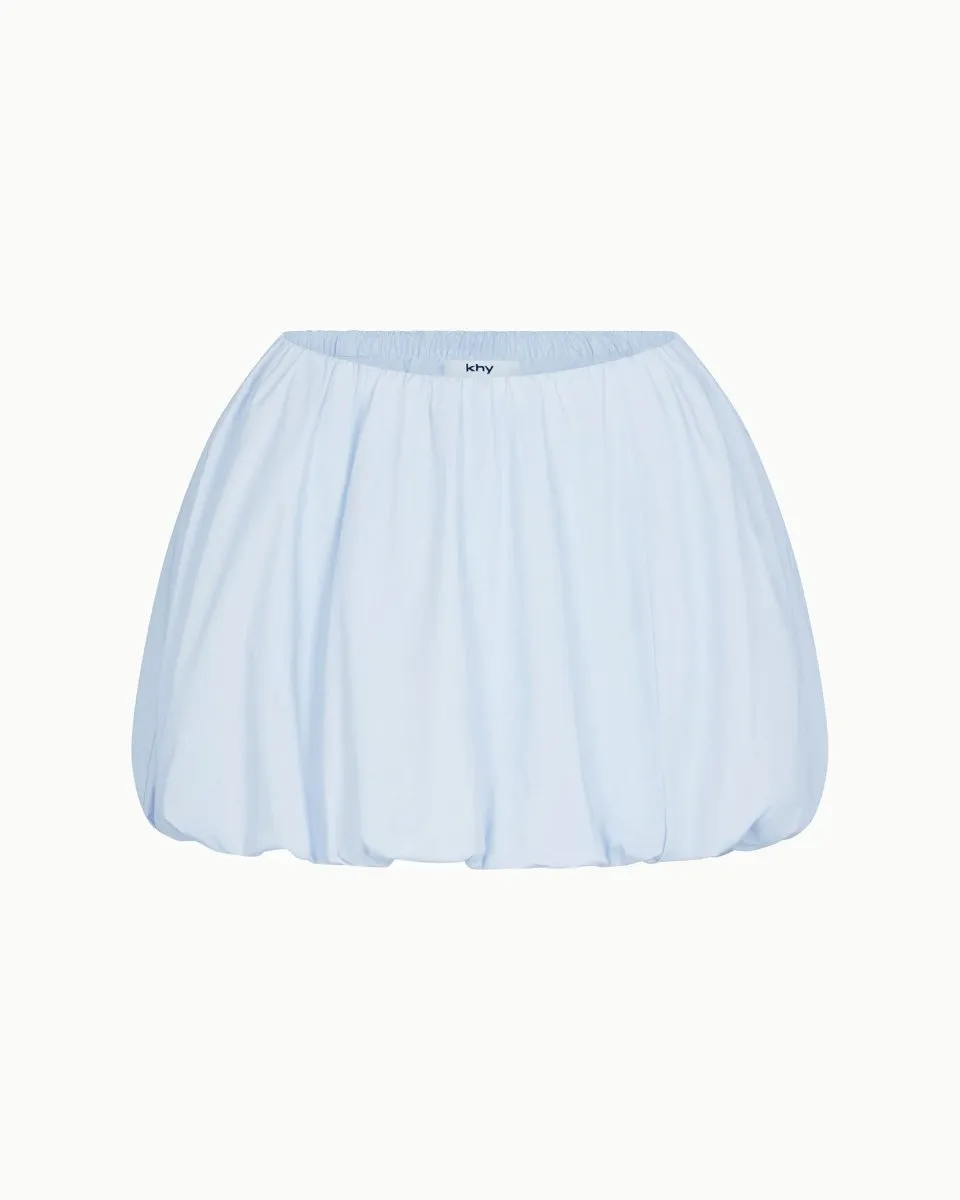 Poplin Bubble Mini Skirt | Ice Blue