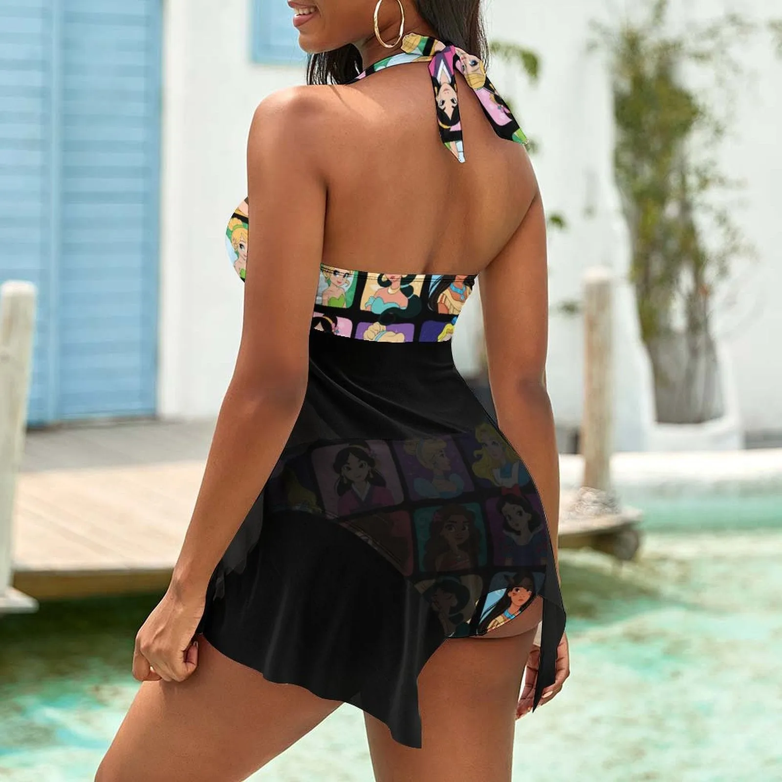 Princess Portraits Women's Split Skirt Swimsuit