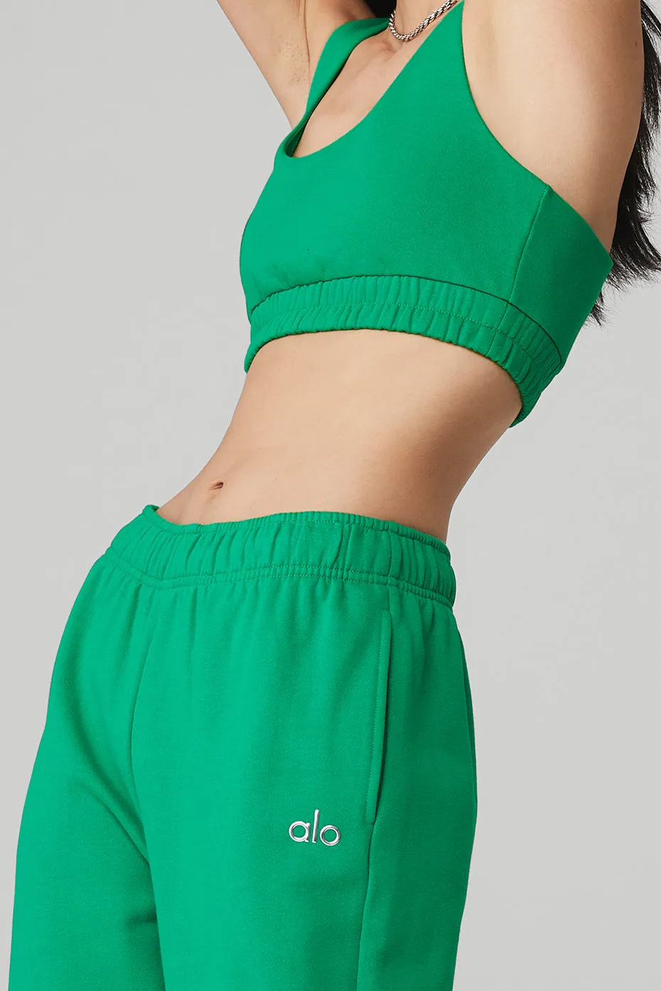 Scoop Neck Sweatshirt Bra - Green Emerald