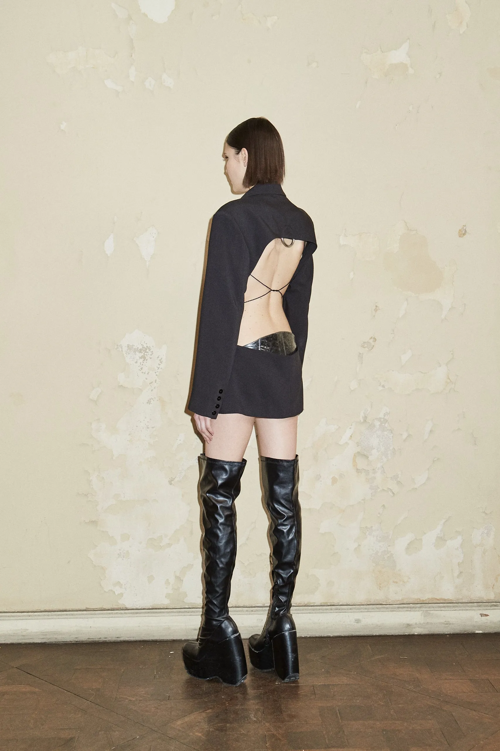 SERRANO SKIRT ECO CUERO NEGRO