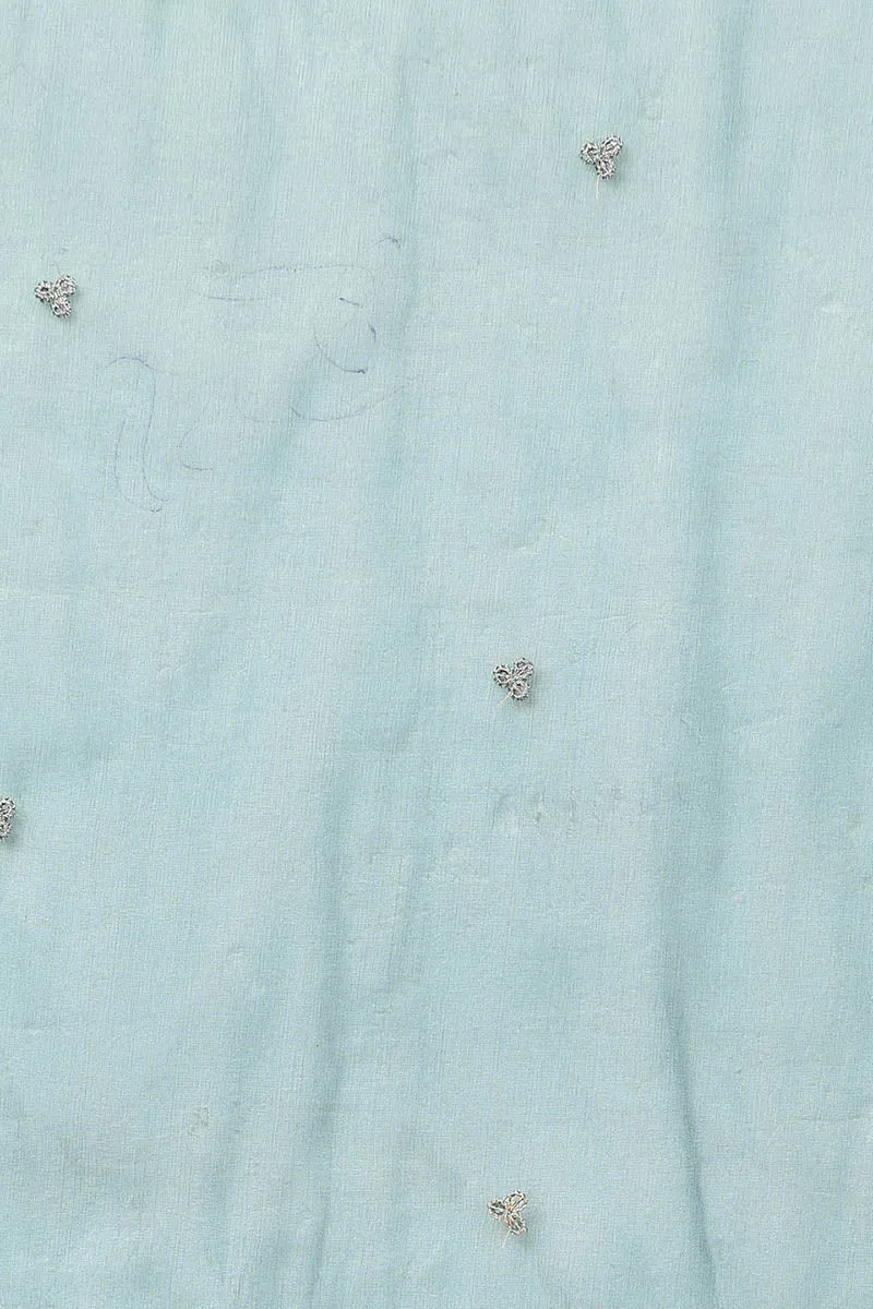 Teal Silk Blend Solid A-Line Kurta Trousers With Dupatta
