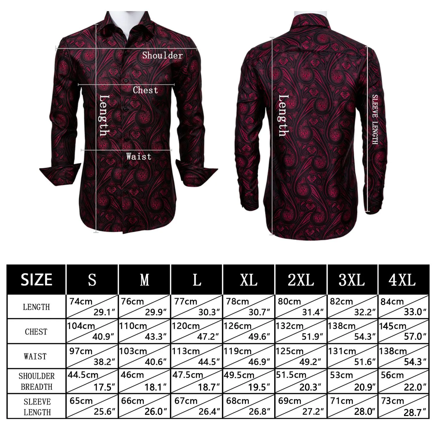 Ties2you Button Down Shirt Crimson Solid Silk Men's Long Sleeve Shirt