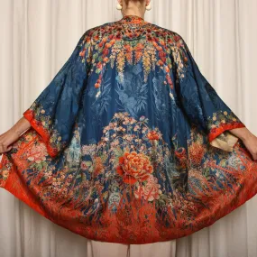 Vintage 40's/50's Japanese Floral Rayon Kimono Jacket