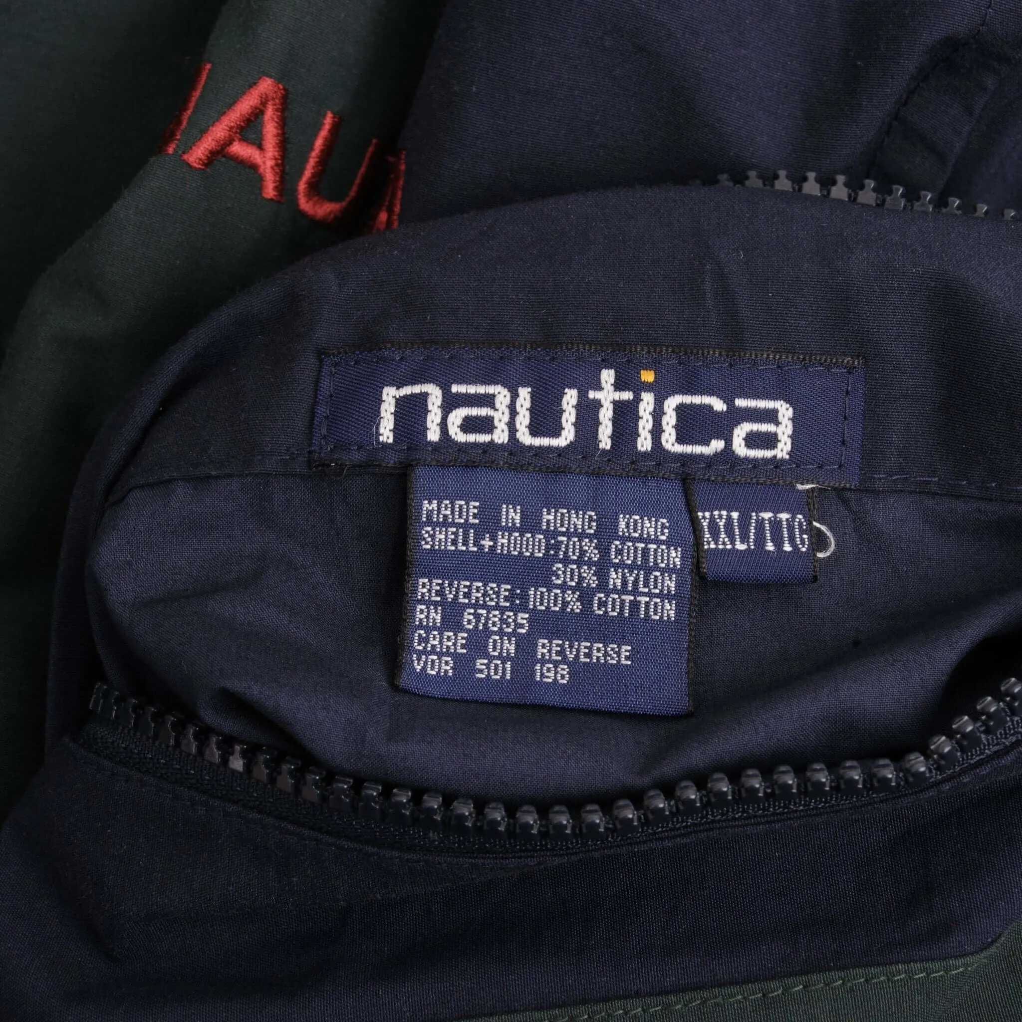 VINTAGE NAUTICA REVERSIBLE WINDBREAKER SAIL JACKET 1990S SIZE 2XL
