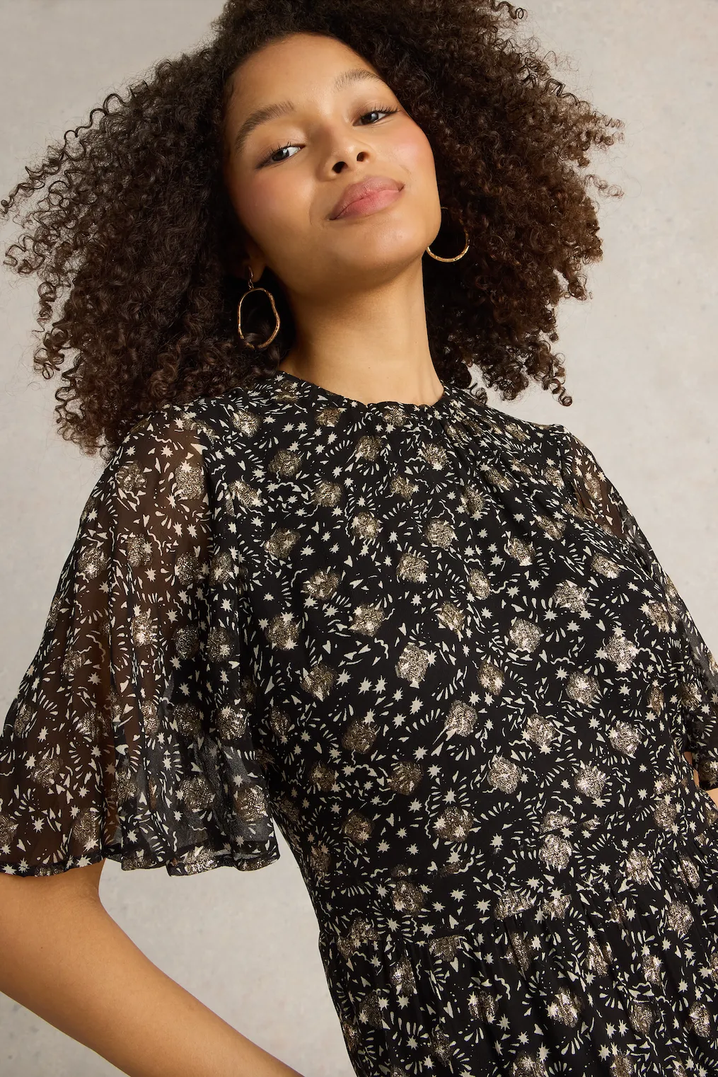 White Stuff Erin Metallic Dress