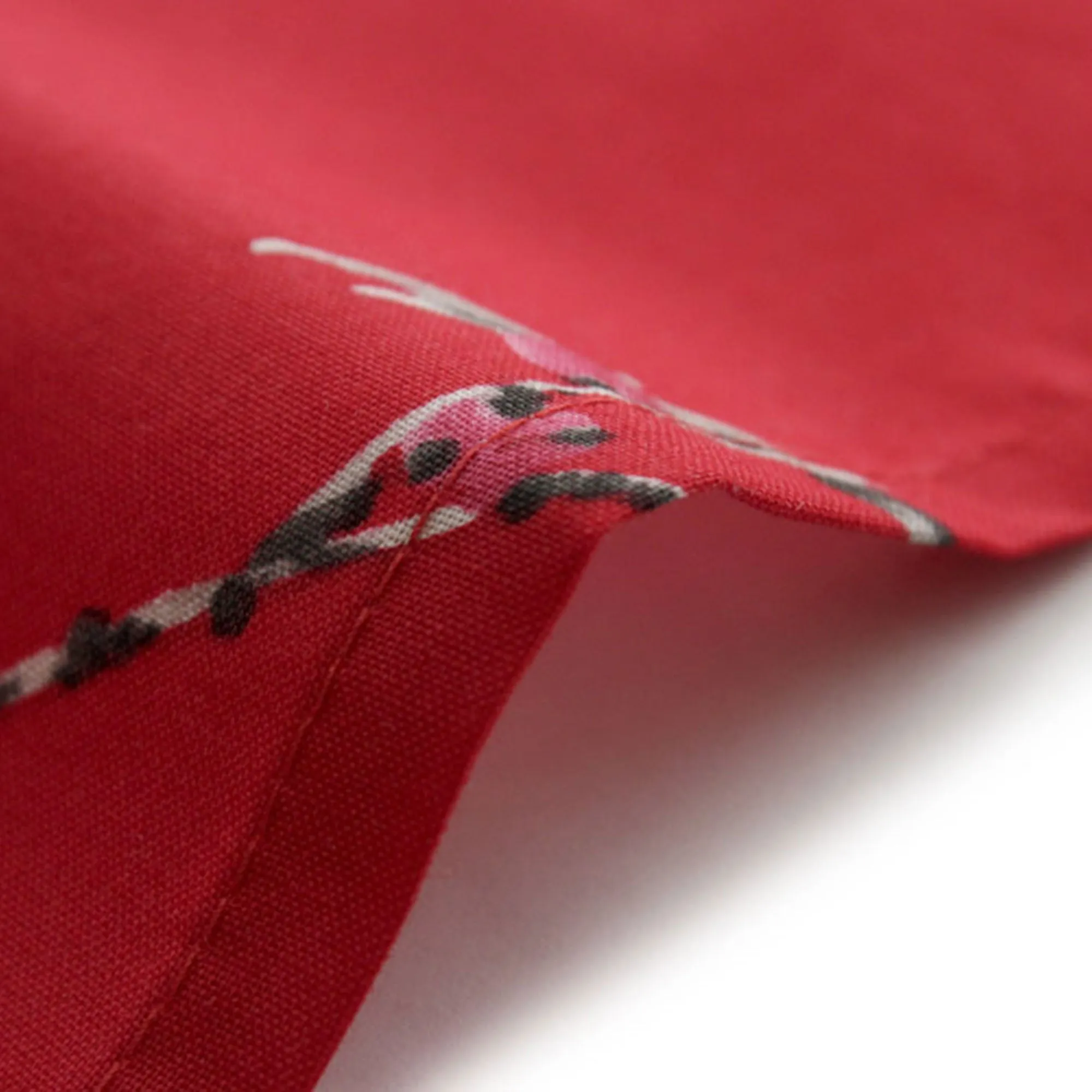 Women's Happi Coat: Kimono Robe - Plum & Bush Warbler Red